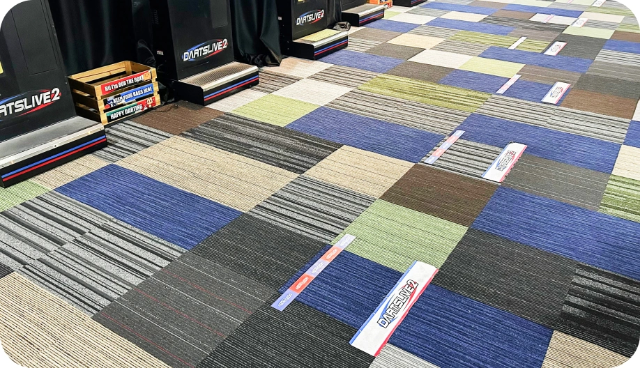Tile Carpet Installation for Pool Hall by Honpo